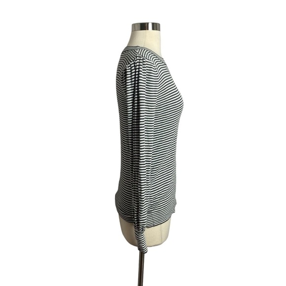 Loft Dark Green Stripe Long Sleeve Top - Picture 2 of 6